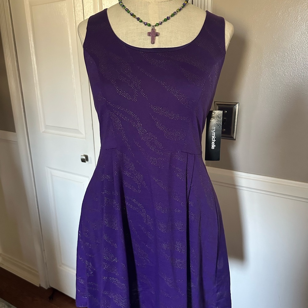 My Michelle Purple Sleeveless Midi Sundress